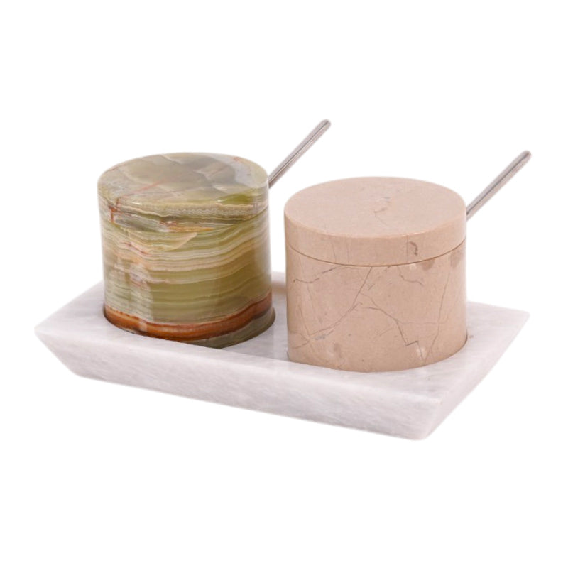 Marble Salt Cellar With Tray