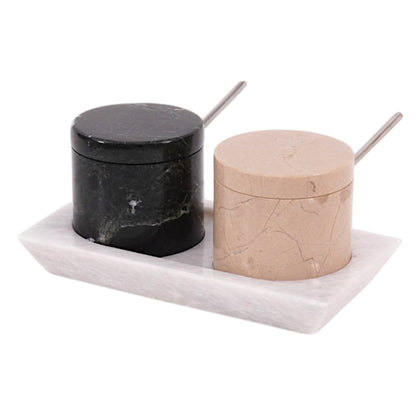 Marble Salt Cellar With Tray