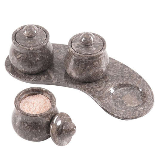 Marble Salt Cellar With Tray