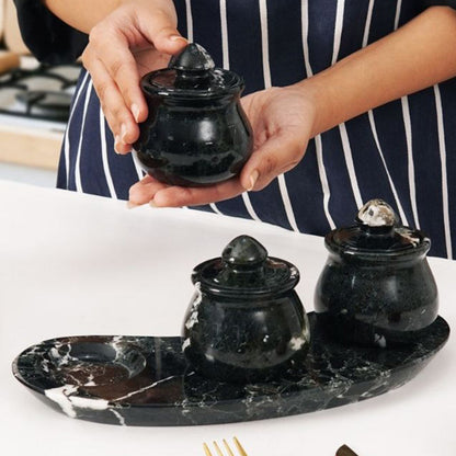 Marble Salt Cellar With Tray