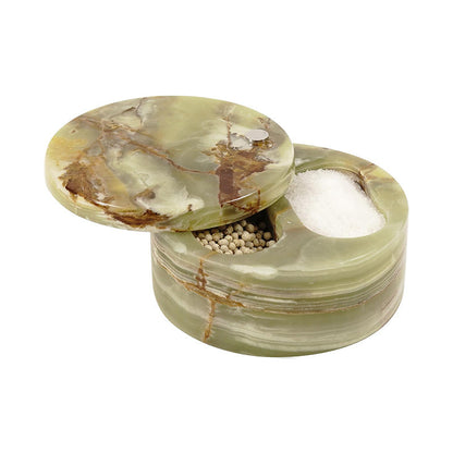 Marble Salt Cellar Dual Compartment