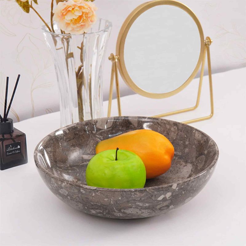 Marble Round Fruit Bowl - 25cm