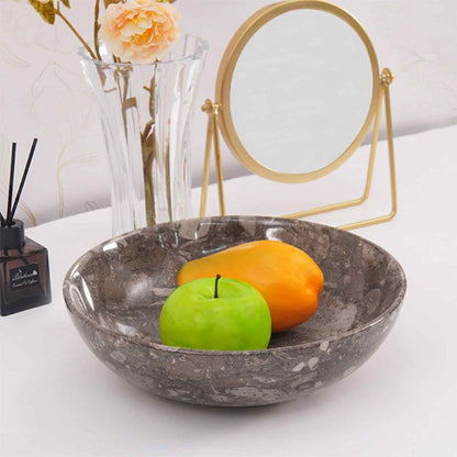 Marble Round Fruit Bowl - 25cm