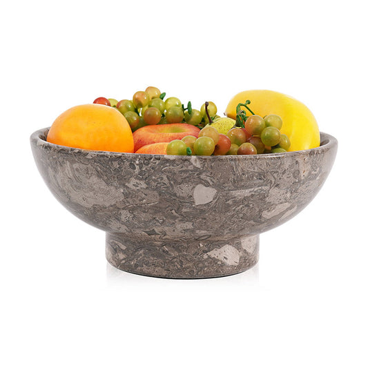 Marble Pedestal Fruit Bowl - 25cm