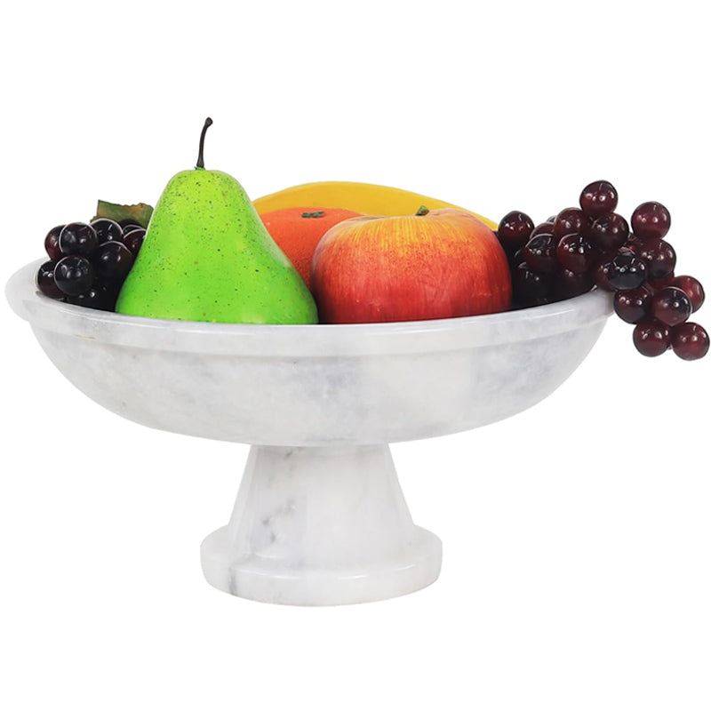 Marble Pedestal Fruit Bowl - 25cm