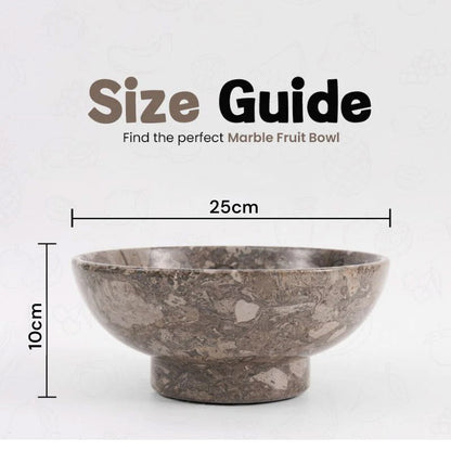 Marble Pedestal Fruit Bowl - 25cm