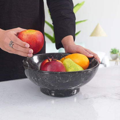 Marble Pedestal Fruit Bowl - 25cm