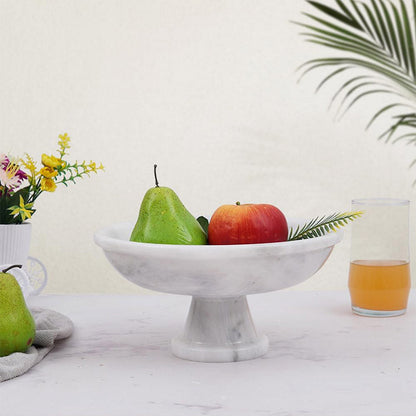 Marble Pedestal Fruit Bowl - 25cm