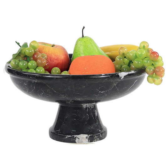 Marble Pedestal Fruit Bowl - 25cm