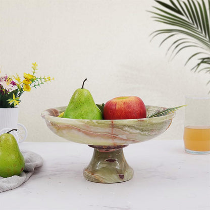 Marble Pedestal Fruit Bowl - 25cm