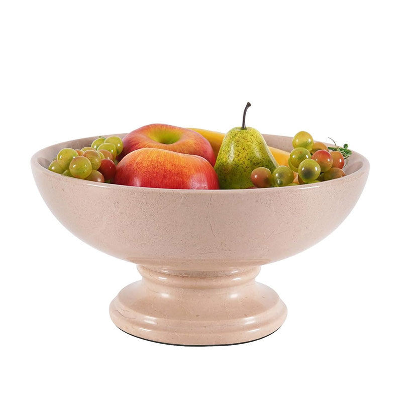 Marble Pedestal Fruit Bowl - 25cm