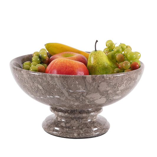 Marble Pedestal Fruit Bowl - 25cm