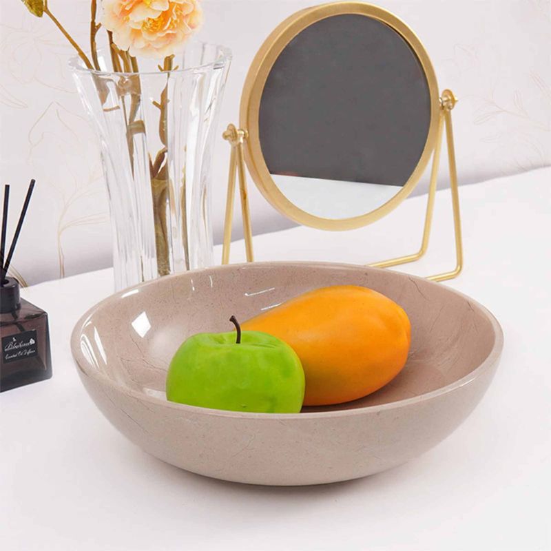 Marble Round Fruit Bowl - 25cm