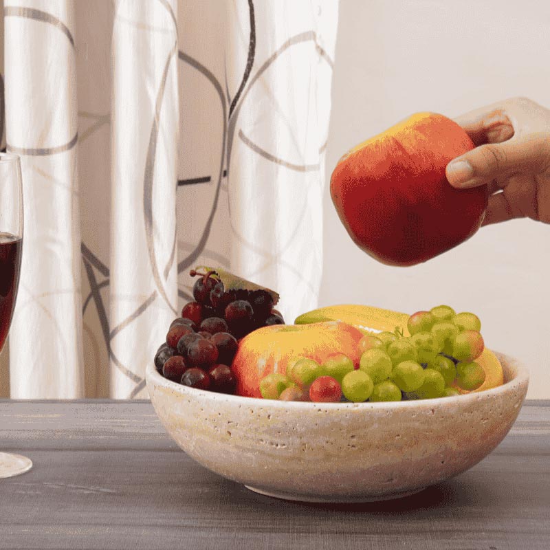 Marble Round Fruit Bowl