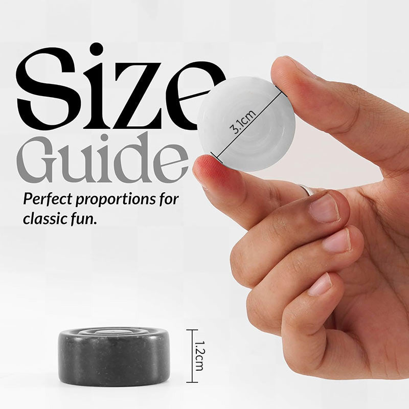 Marble Checkers Figures - White & Black