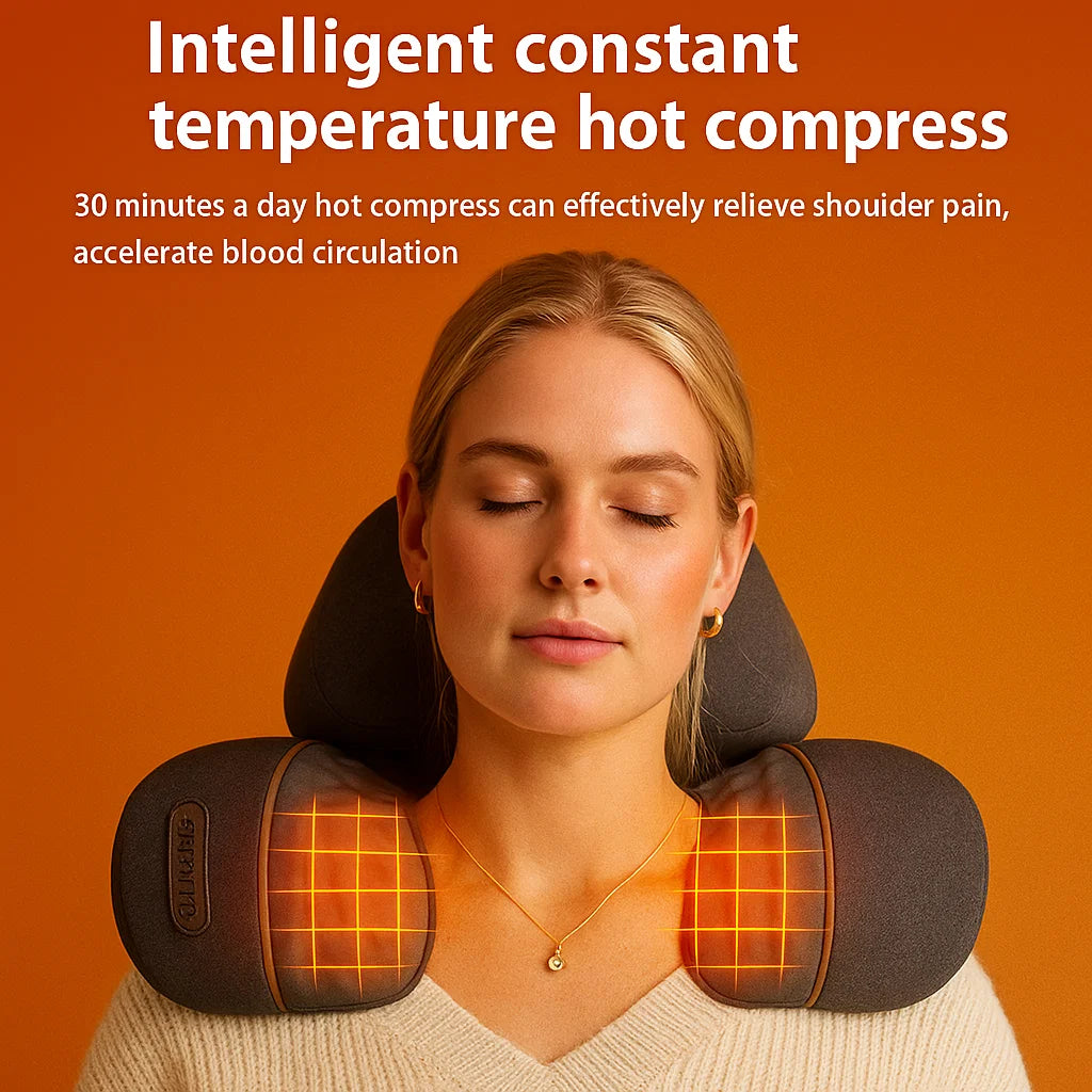 CerviLux™ Electric Massager Cervical Pillow Hot Compress Vibration Massage Neck Traction Relax Sleeping Memory Foam Pillow Spine Support + Free BONUS ebook Mother's Day