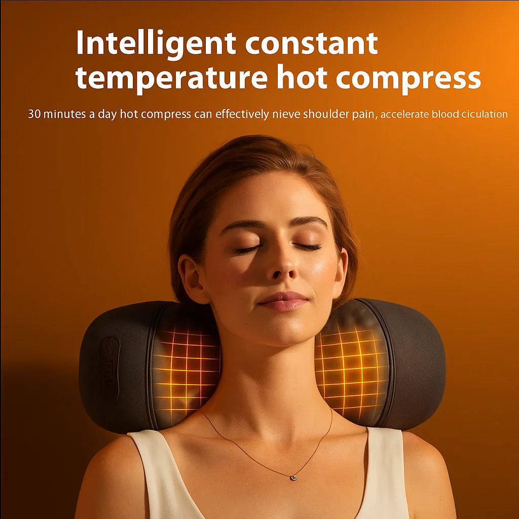 CerviLux™ Electric Massager Cervical Pillow Hot Compress Vibration Massage Neck Traction Relax Sleeping Memory Foam Pillow Spine Support + Free BONUS ebook Mother's Day