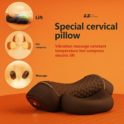CerviLux™ Electric Massager Cervical Pillow Hot Compress Vibration Massage Neck Traction Relax Sleeping Memory Foam Pillow Spine Support + Free BONUS ebook Mother's Day