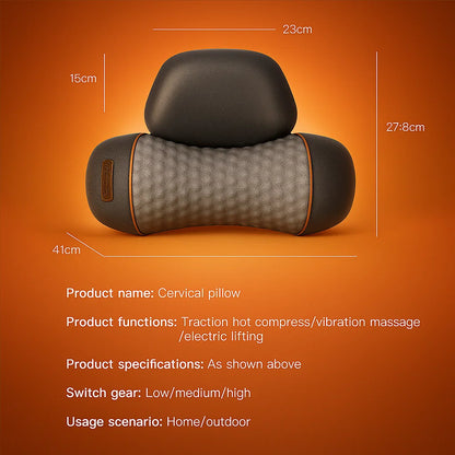 CerviLux™ Electric Massager Cervical Pillow Hot Compress Vibration Massage Neck Traction Relax Sleeping Memory Foam Pillow Spine Support + Free BONUS ebook Mother's Day