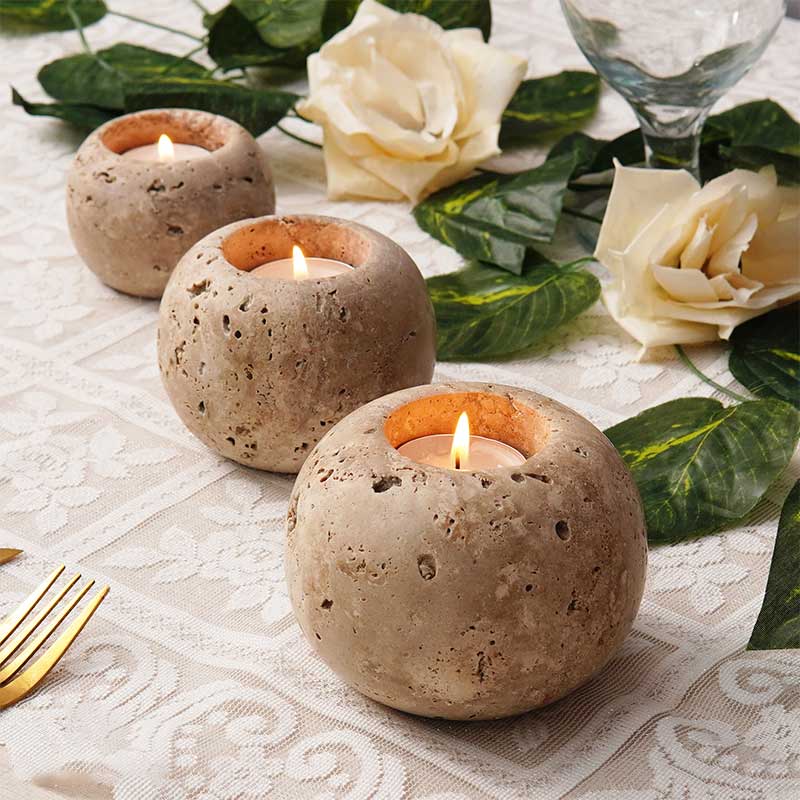 Marble Tealight Candle Holder - Set of 3