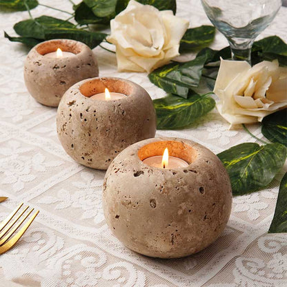 Marble Tealight Candle Holder - Set of 3