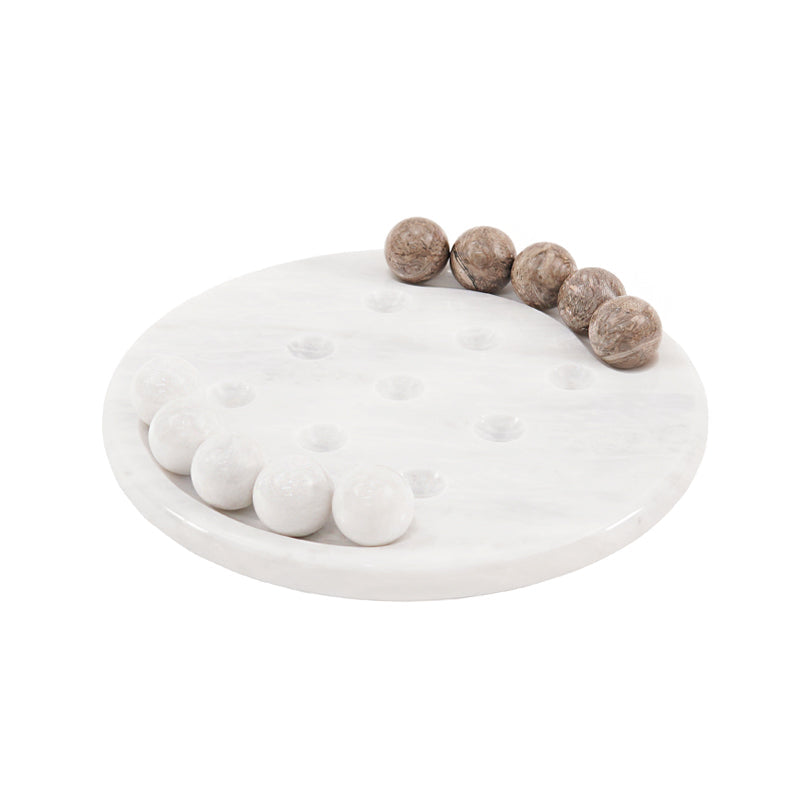 Marble 25cm Tic Tac Toe - White & Oceanic