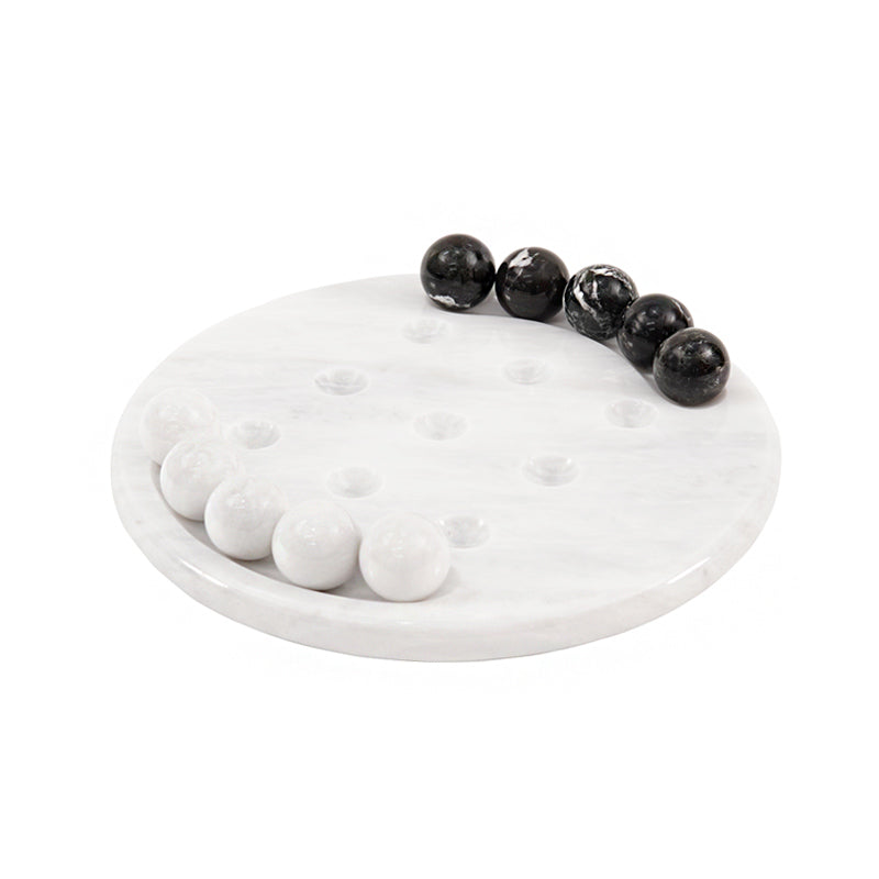 Marble 25cm Tic Tac Toe - White & Black