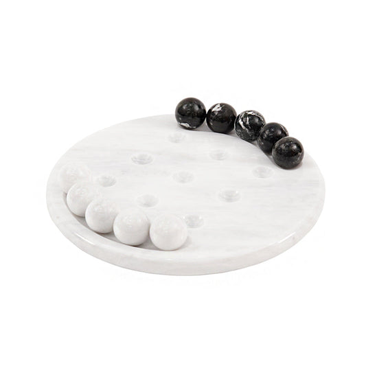 Marble 25cm Tic Tac Toe - White & Black