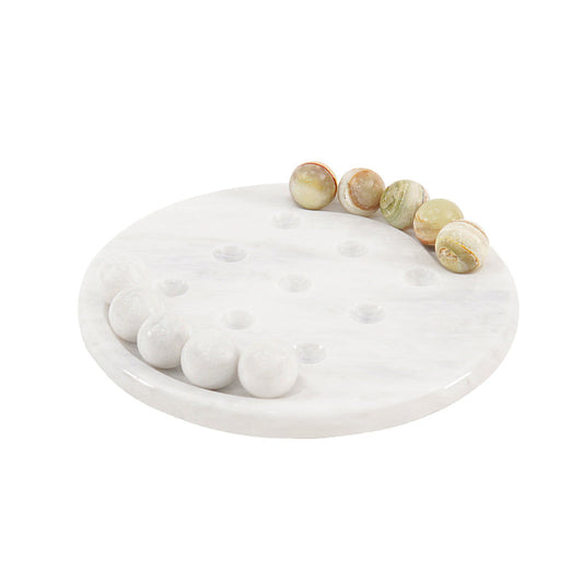 Marble 25cm Tic Tac Toe - White & Green