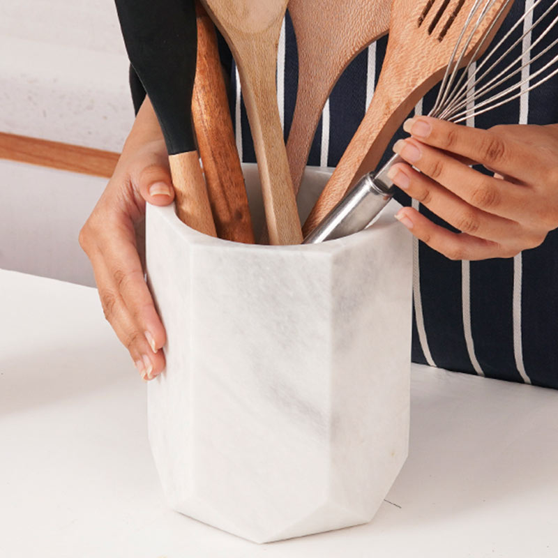 Marble Hexagon Utensil Holder