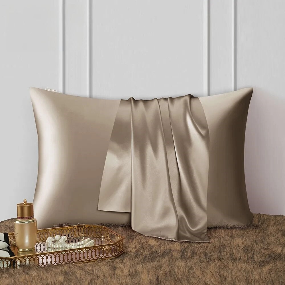 Anyhouz Pillowcase 51x66cm Coffee Natural Mulberry Silk For Comfortable And Relaxing Home Bed