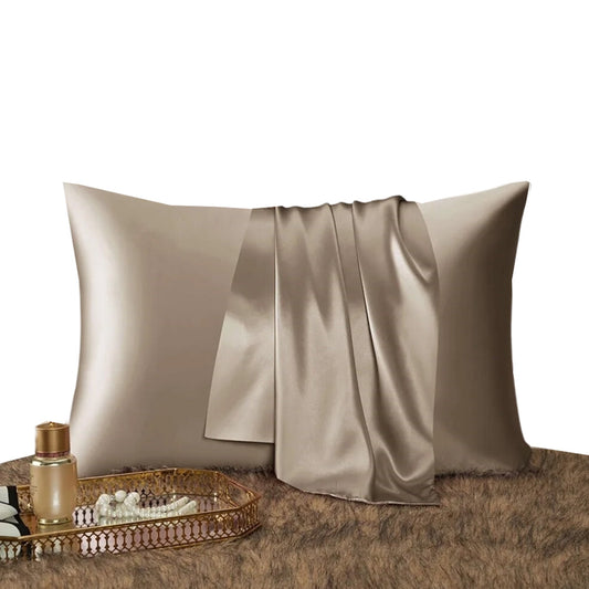 Anyhouz Pillowcase 51x66cm Coffee Natural Mulberry Silk For Comfortable And Relaxing Home Bed