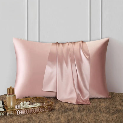Anyhouz Pillowcase 51x66cm Pink Natural Mulberry Silk For Comfortable And Relaxing Home Bed