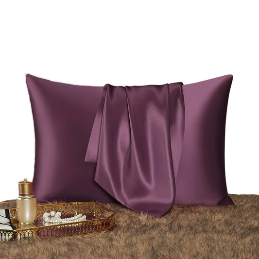 Anyhouz Pillowcase 50x90cm Purple Natural Mulberry Silk For Comfortable And Relaxing Home Bed