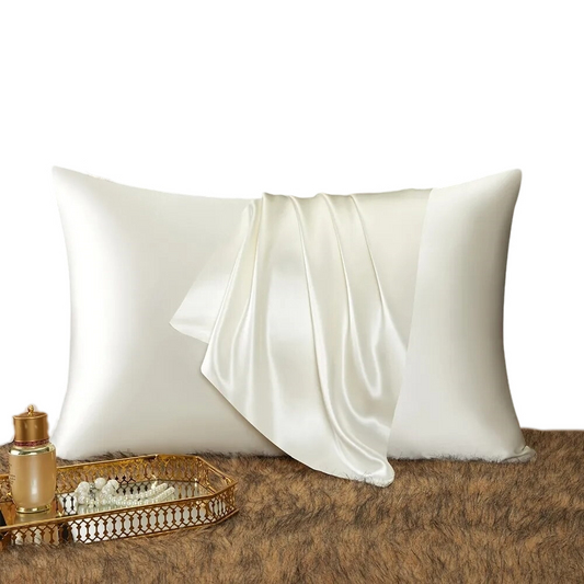 Anyhouz Pillowcase 50x90cm White Natural Mulberry Silk For Comfortable And Relaxing Home Bed