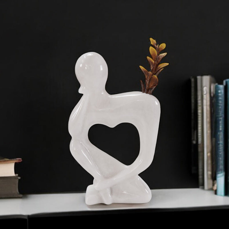 Marble Thinking Lady Vase