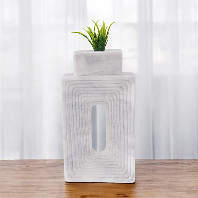 Marble Square Vase - Big