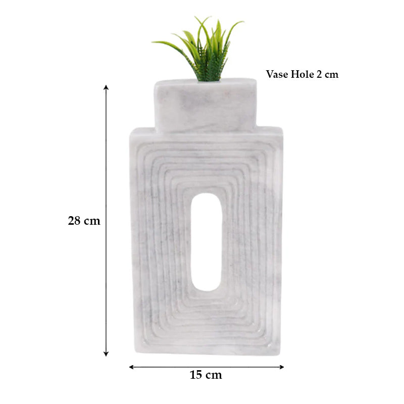 Marble Square Vase - Big