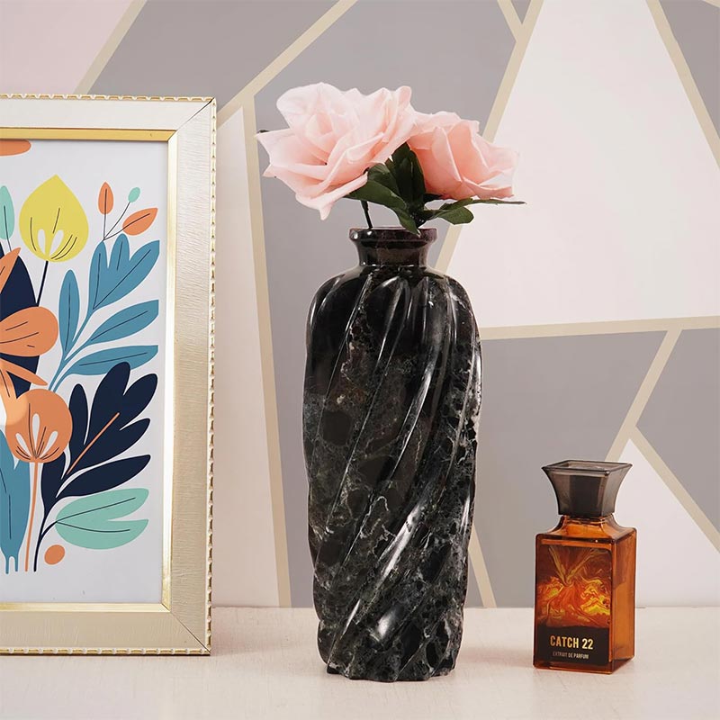 Marble Lined Accent Vase - 25cm