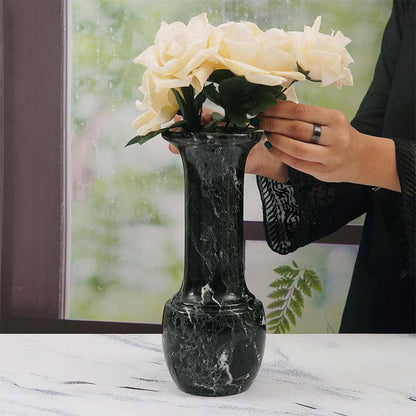 Marble Long Neck Vase - 25cm