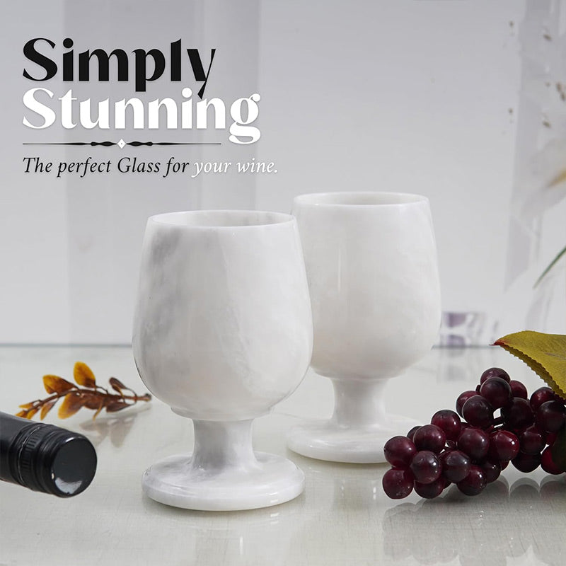 Marble Wine Glasses - Set of 2