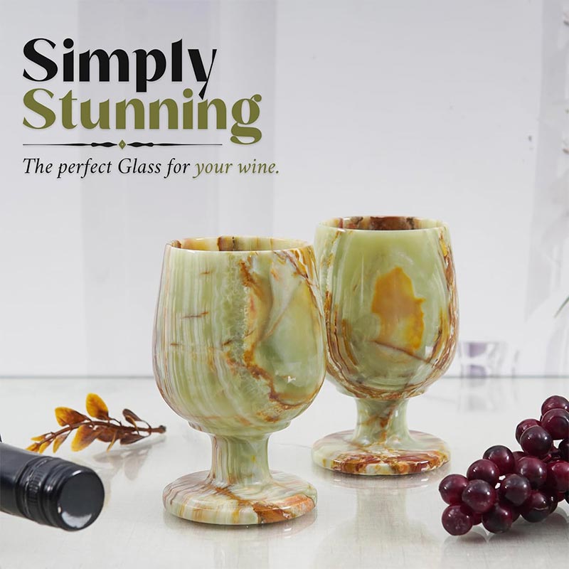 Marble Wine Glasses - Set of 2