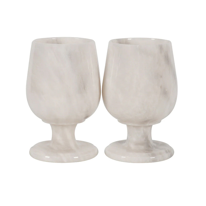 Marble Wine Glasses - Set of 2