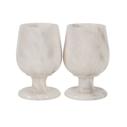 Marble Wine Glasses - Set of 2