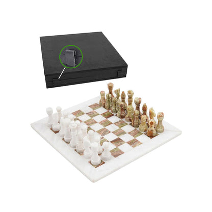 Marble Chess Set 30cm – Green & White