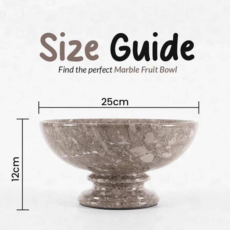 Marble Pedestal Fruit Bowl - 25cm