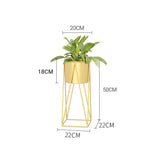 SOGA 4X 50cm Gold Metal Plant Stand with Gold Flower Pot Holder Corner Shelving Rack Indoor Display