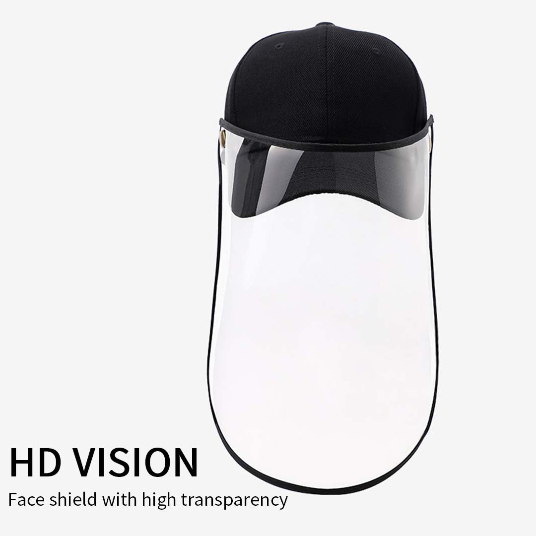4X Outdoor Protection Hat Anti-Fog Pollution Dust Protective Cap Full Face HD Shield Cover Adult Black/White