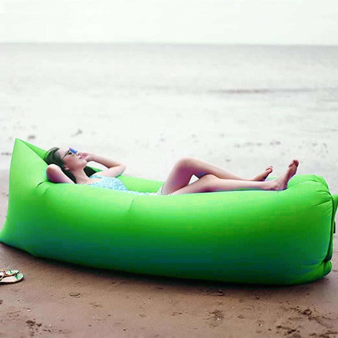 2X Fast Inflatable Sleeping Bag Lazy Air Sofa Green/Purple - Gifts-Australia