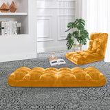 SOGA Floor Recliner Folding Lounge Sofa Futon Couch Folding Chair Cushion Apricot